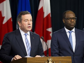 Premier Jason Kenney and Justice Minister Kaycee Madu.