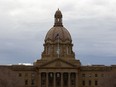 The Alberta legislature is seen on a fall day in Edmonton on Nov. 5, 2020.