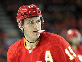 Matthew Tkachuk during third period action as the Calgary Flames lost 4-2 to the visiting Boston Bruins at the Saddledome. Saturday, December 11, 2021.