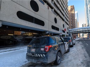 Police are investigating at the scene of a suspicious death at 200 block of 6 Ave. S.E. on Wednesday, February 23, 2022.