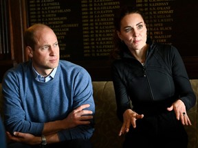 Prince William and Catherine, Duchess of Cambridge, visit the City of Derry Rugby Club, in Londonderry, Northern Ireland, Sept. 29, 2021.