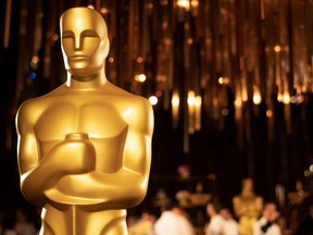 This file photo taken Jan. 31, 2020 shows an Oscar statue displayed at the 92nd Annual Academy Awards Governors Ball press preview at the Ray Dolby Ballroom at Hollywood & Highland Center in Hollywood, Calif.