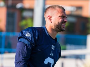 Cameron Judge is pictured during the Toronto Argonauts’ training camp in July 2021