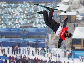 Calgary's Brendan Mackay competes in the men's freeski halfpipe qualification at the Beijing 2022 Winter Olympics on Thursday, Feb. 17, 2022.