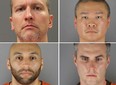 Former Minneapolis police officers (clockwise from top left) Derek Chauvin, Tou Thao, Thomas Lane and J. Alexander Kueng poses in a combination of booking photographs from the Minnesota Department of Corrections and Hennepin County Jail in Minneapolis, Minnesota, U.S.