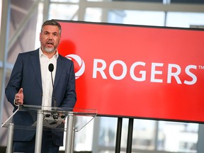 Jorge Fernandez, chief technology and information officer with Rogers speaks during a press conference that Rogers will be introducing THINKLab, its proposed National Centre of Technology and Engineering Excellence in Calgary. The announcement took place on Thursday, April 28, 2022.