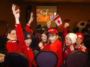 Calgary youth soccer teams were invited to join Calgary Minor Soccer Association for a Watch Party at the Deerfoot Inn and Casino Ballroom in Calgary on Sunday, March 27, 2022, to see Canada claim a spot in the 2022 FIFA World Cup.