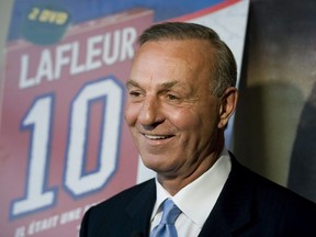 Hockey legend Guy Lafleur speaks to the media at the official launch of a DVD on his life "IL Etait Une Fois...Guy Lafleur" in Montreal Monday, Nov., 2, 2009.