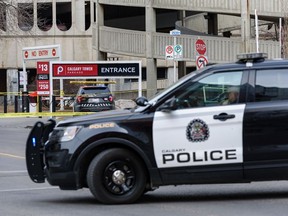 Calgary Police is investigating the scene of a suspicious death in the 100 block of 10 Ave. S.W. on Friday, March 18, 2022.