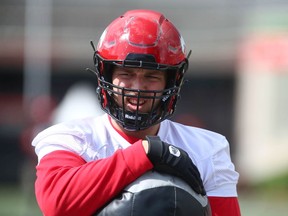 Calgary Stampeders offensive lineman Bryce Bell is pictured during training camp at McMahon Stadium in Calgary on Friday, May 20, 2022.