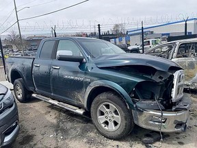 A recent tweet sent by Calgary Coun. Dan McLean shows his truck which was recently stolen and damaged.