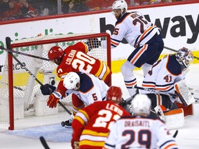 This goal by Calgary Flames forward Blake Coleman against the Edmonton Oilers in Game 5 of their second-round playoff series at Scotiabank Saddledome in Calgary on Thursday, May 26, 2022, was disallowed.