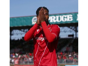 Cavalry FC Ali Musse is shown in action against Pacific FC at ATCO Field at Spruce Meadows in Calgary on Sunday, May 1, 2022. Jim Wells/Postmedia