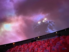 Spark invites guests to the science centre’s newly renovated Infinity Dome theatre to watch the Calgary Flames take on the Edmonton Oilers.