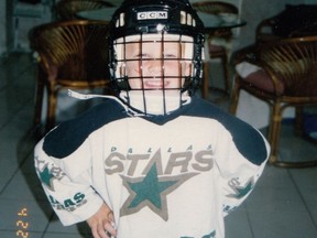 Calgary Flames forward Blake Coleman as a youngster in Plano, Texas.