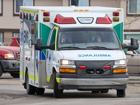 File photo of an EMS ambulance at the Peter Lougheed Centre in Calgary.
