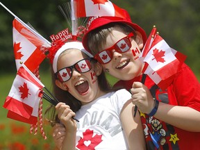 Sarah and Benjamin Moon get set for Canada Day on June 28, 2019.