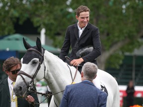 Eric Krawitt rode Cactus de Consniere to fourth place in the Bantrel Cup during the Spruce Meadows National tournament on Thursday, June 16, 2022.