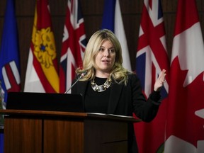 FILE PHOTO: Conservative member of Parliament Michelle Rempel Garner holds a press conference on Parliament Hill in Ottawa, April 5, 2022.