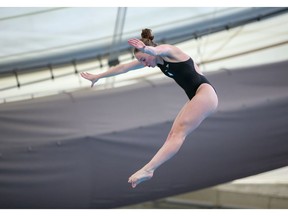 Calgary diver Aimee Wilson trains at the MNP Community and Sport Centre in preparation for the FINA Diving Grand Prix Canada Cup. The event runs through Sunday.
