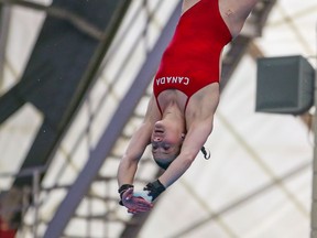 Calgary diver Caeli McKay trains at the MNP Community and Sport Centre in preparation for the FINA Diving Grand Prix Canada Cup.