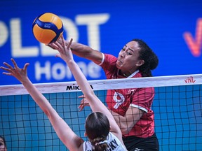 Calgary's Alexa Gray and Team Canada squared off with Turkey on Tuesday night in FIVB Volleyball Nations League play at Tsuut'ina Nation's 7 Chiefs Sportsplex. File photo