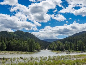 Cataract Creek meets the Highwood River west of Longview, Ab., on Tuesday, July 5, 2022.