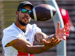 Calgary Stampeders Reggie Begelton during the teams walkthrough on Friday, July 29, 2022 as they get ready to take on the Winnipeg Blue Bombers in CFL football. Al Charest/Postmedia