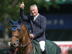 Jim Ifko, aboard Un Diamant Des Forets, won the Jayman BUILT Cup during the Spruce Meadows North American show jumping tournament on Thursday, July 7, 2022.