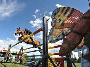 Paul O'Shea rides Imerald Van't Voorhof to victory Saturday at the ATCO Queen Elizabeth II Cup at the Spruce Meadows North American.