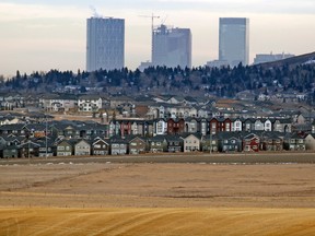 The community of Evanston on the northern edge of Calgary is set against the distant skyline on Wednesday January 30, 2019. CREB released its 2019 Economic Outlook and Regional Housing Market Forecast on Wednesday which is predicting another tough year for home sales with a surplus of new homes on the market. Gavin Young/Postmedia