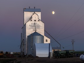 The moon hangs in the sky over Milo, Ab., on Monday, August 8, 2022.