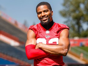 Calgary Stampeders' Titus Wall during practice on Tuesday, August 9, 2022.