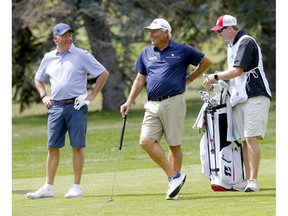 PGA golfer Fred Couples golfs with Tournament Chairman Jim Riddell at the RBC Championship Pro-Am during the Shaw Charity Classic at the Canyon Meadows Golf and Country Club in Calgary on Thursday, August 4, 2022. Darren Makowichuk/Postmedia