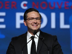 The Conservative Party of Canada's newly elected leader Pierre Poilievre speaks during the Conservative Party Convention at the Shaw Centre, Ottawa, Canada on September 10, 2022.