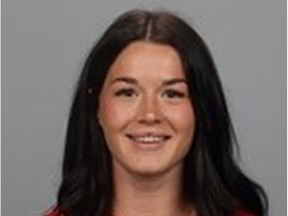 Delaney Aikens scored two trys in the Calgary Dinos’ season-opening win over the Lethbridge Pronghorns.