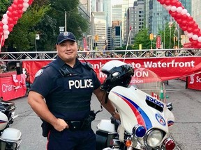 Const. Andrew Hong at the Waterfront Marathon.