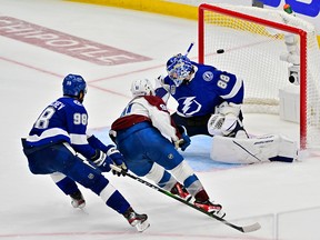 Nazem Kadri scored the cup-clinching goal in overtime despite an injured thumb.
