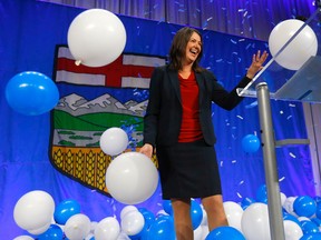 Danielle Smith wins the UCP leadership race at an event at the BMO Centre in Calgary on Thursday, October 6, 2022. Smith unveiled her new cabinet Friday; the new ministers will be sworn in Monday.