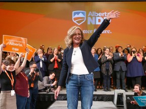 Alberta NDP leader Rachel Notley speaks at the NDP provincial convention in downtown Calgary on Saturday, October 22, 2022.