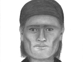 Calgary police released this composite sketch of a man they would like to speak with in relation to the suspicious death of Rhonda Waite. The body of Waite, who also went by the name Rhonda Joroszek, was found in an abandoned home in Crescent Heights on Aug. 20.
