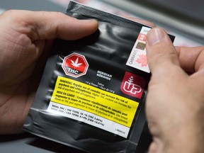 This file image shows commercially available cannabis purchased in Canada.