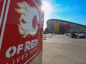 The Scotiabank Saddledome,  photographed on Wednesday. The city has announced that talks are again on with the Flames corporation to build a new arena.