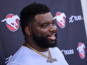 Calgary Stampeders left tackle Derek Dennis has been named a CFL all-star for the 2022 season, which marked his return to professional football after nearly two years.