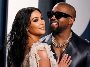 Kim Kardashian and Kanye West attend the Vanity Fair Oscar party in Beverly Hills during the 92nd Academy Awards, in Los Angeles, Feb. 9, 2020.