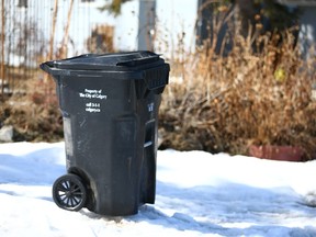 A black cart is shown in an alley in the Elboya community in southwest Calgary Wednesday, April 18, 2018.