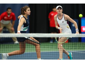 Canadiana Kayla Cross (right) and Marina Stakusik (left) impressed during the 2022 Calgary National Bank Challenger doubles tournament in Calgary, Alberta. The team was the runner-up, losing to the team of Catherine Harrison and Sabrina Santamaria in the finals. Kyle Clapham Photography