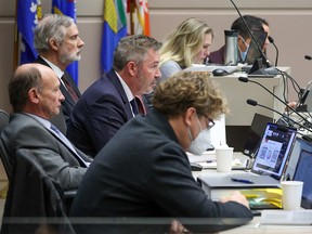 Calgary city councillors were photographed in council chambers as city council began budget debates on Monday, November 21, 2022.