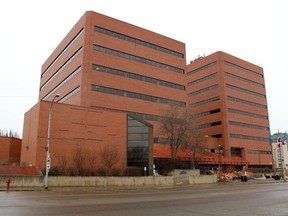 The municipal Jubilee Centre and provincial building on Franklin Avenue in downtown Fort McMurray on Sunday, April 19, 2020.