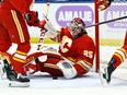 Calgary Flames goaltender Jacob Markstrom faces the Tampa Bay Lightning at Amalie Arena in Tampa on Thursday, Nov. 17, 2022.